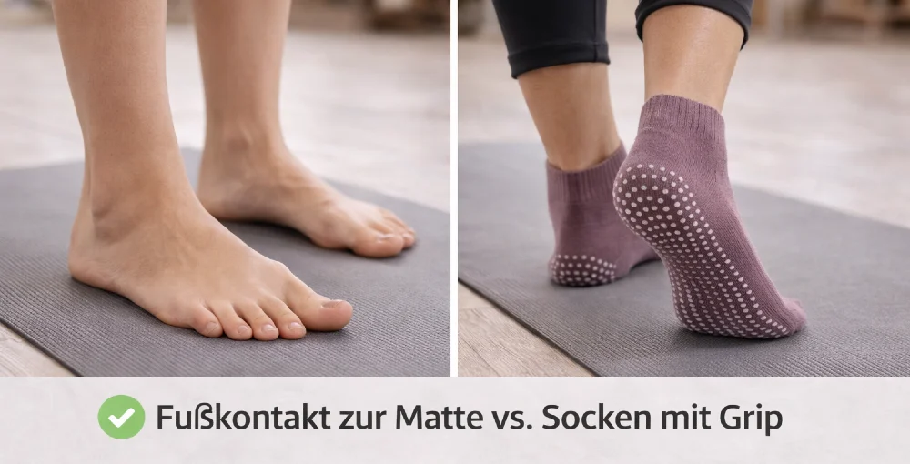 barfuss vs grip socke 1000
