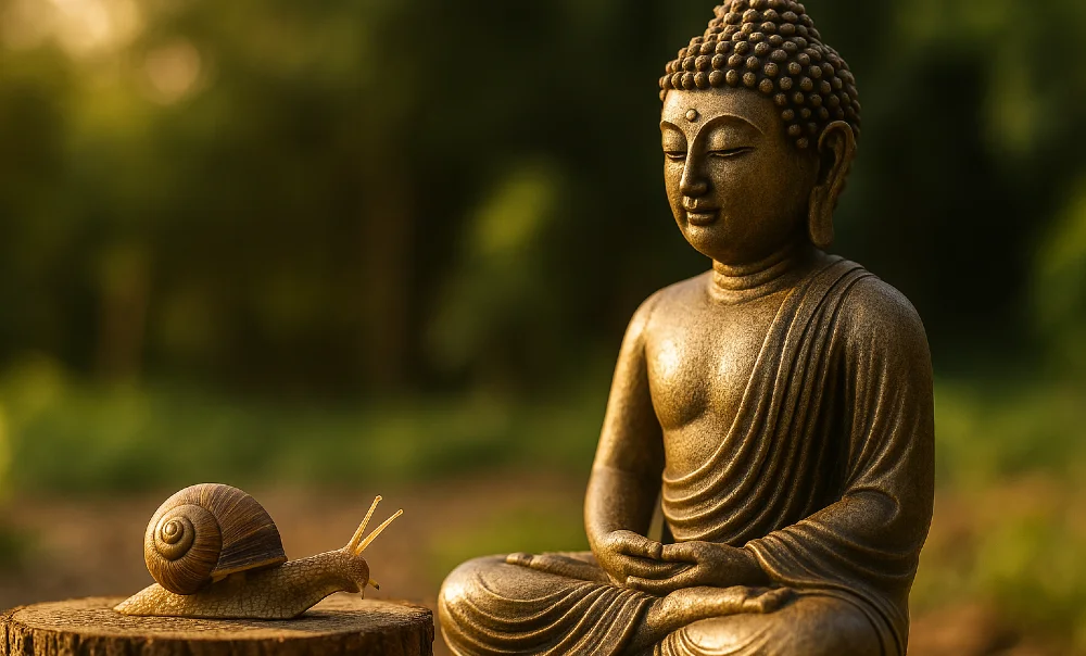 buddha schnecke holz 1000
