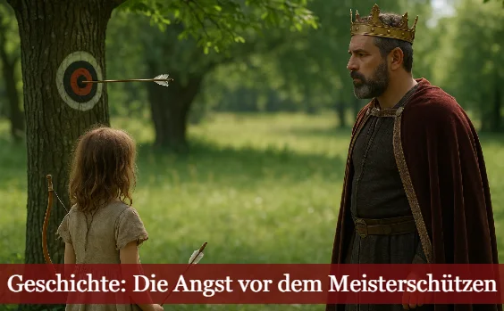 Geschichte: Die Angst vor dem Meisterschützen; König mit Mädchen