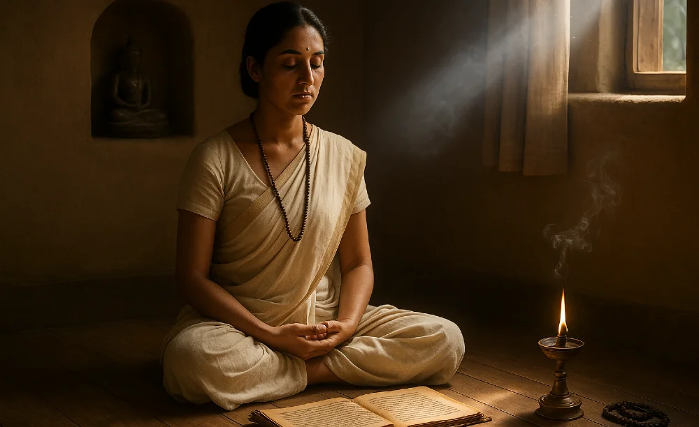 inderin vor sanskrit kerze 1000