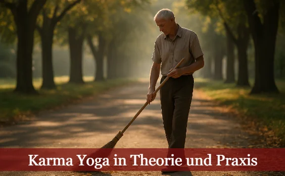 Karma-Yoga: Alter Mann fegt Weg