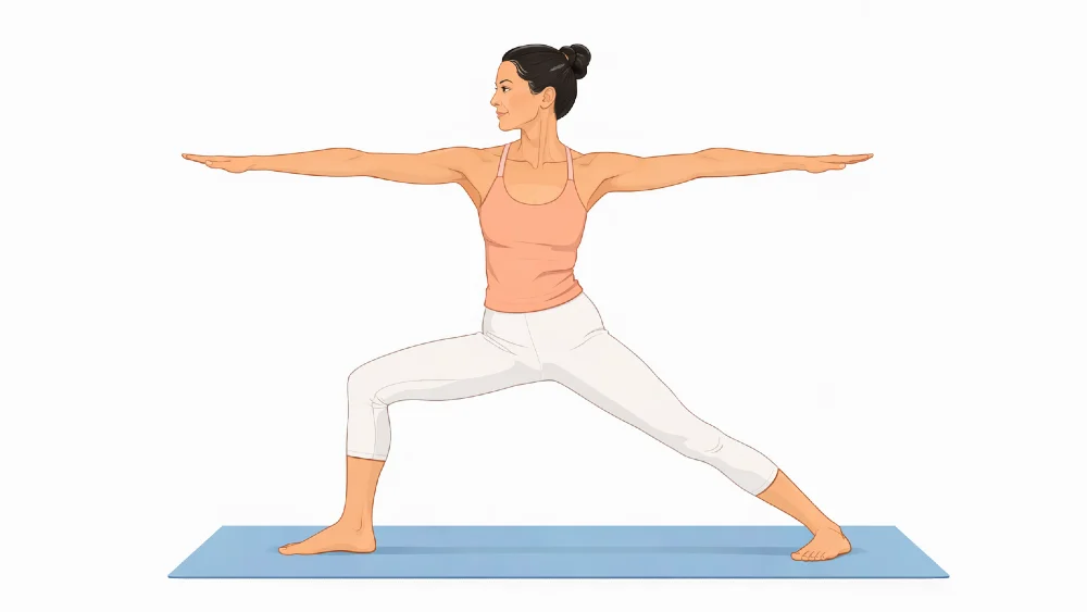 krieger 2 asana illu