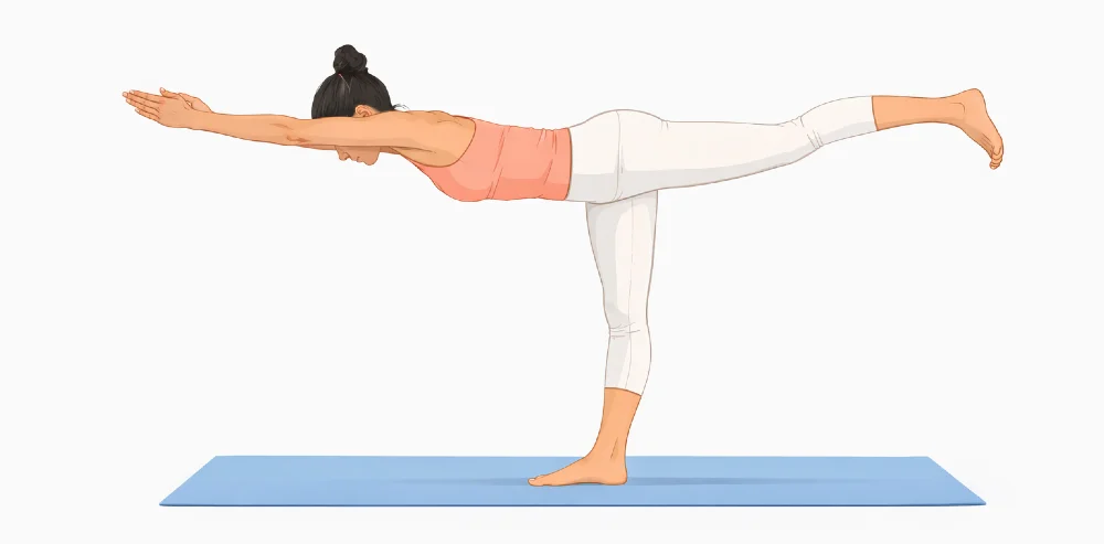 krieger 3 asana illu