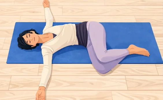 Illustration: Frau in Makrasana