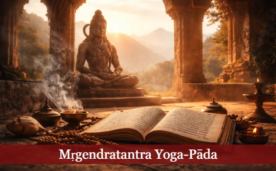 Alter Tempel, Yogaschrift. Text: Mṛgendratantra Yoga-Pāda