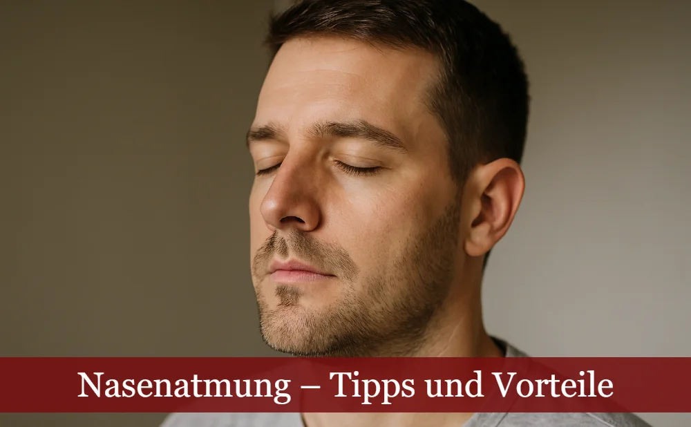 Mann atmet durch die Nase - Tipps und Vorteile der Nasenatmung
