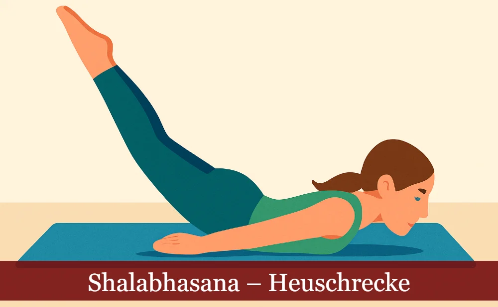 Shalabhasana – die Heuschrecke, stilisierte Abbildung