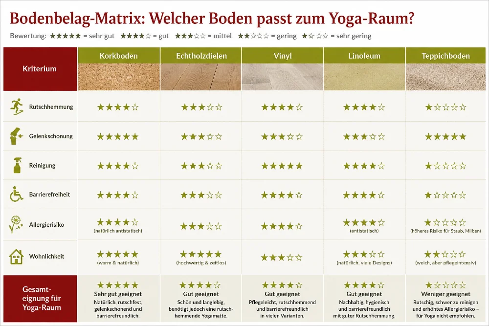 welcher boden fuer yoga raum