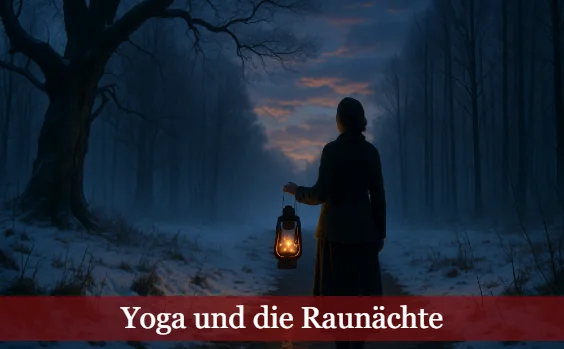 Yoga und die Raunächte - Frau mit Laterne im Wald
