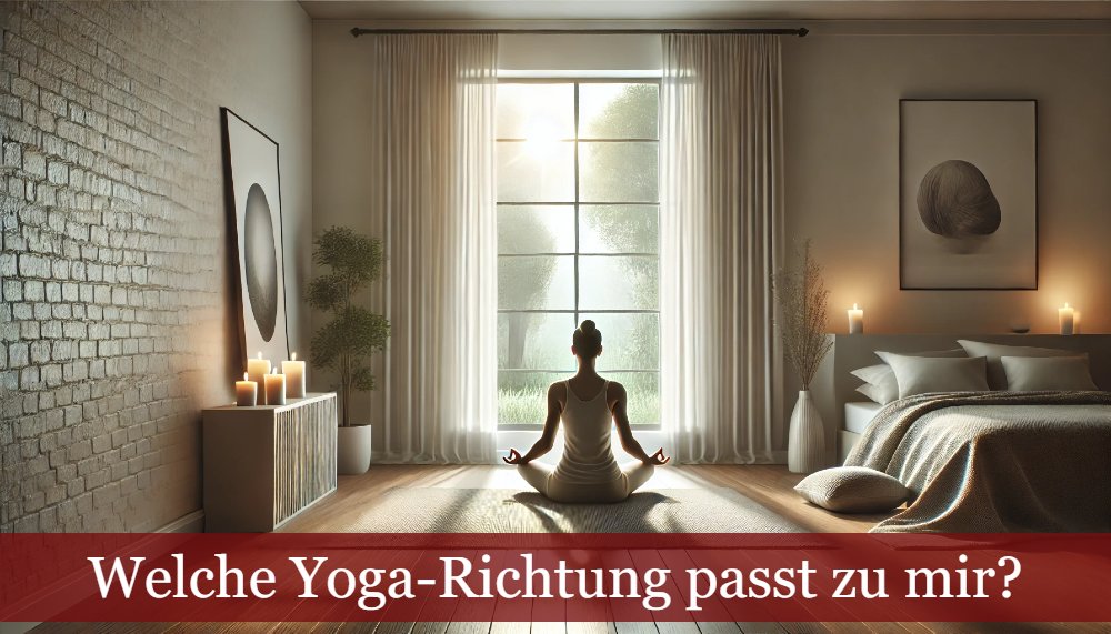 Ruhige Yoga-Szene im Schlafzimmer