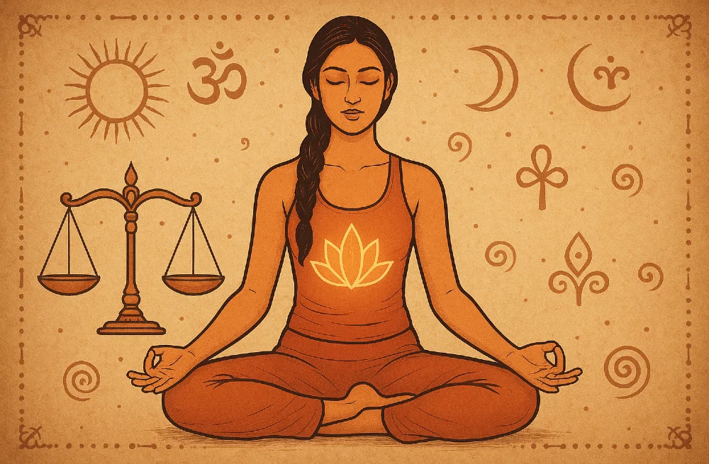 yogini zeichnung mystisch waage sonne 1000