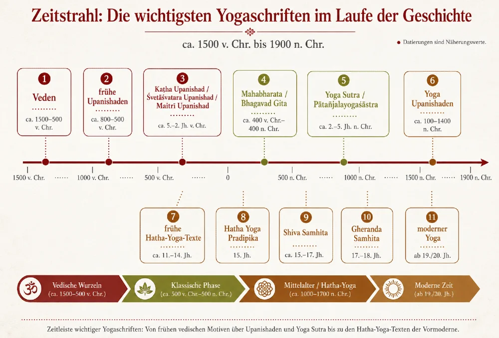 zeitstrahl wichtige yogaschriften